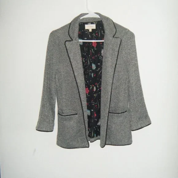 skies are blue gray triblend collared blazer with buttons on the cuff & pockets - Picture 3 of 8